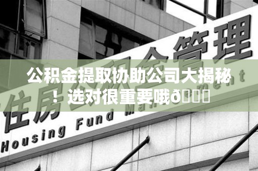 长乐公积金提取协助公司大揭秘！选对很重要哦😎